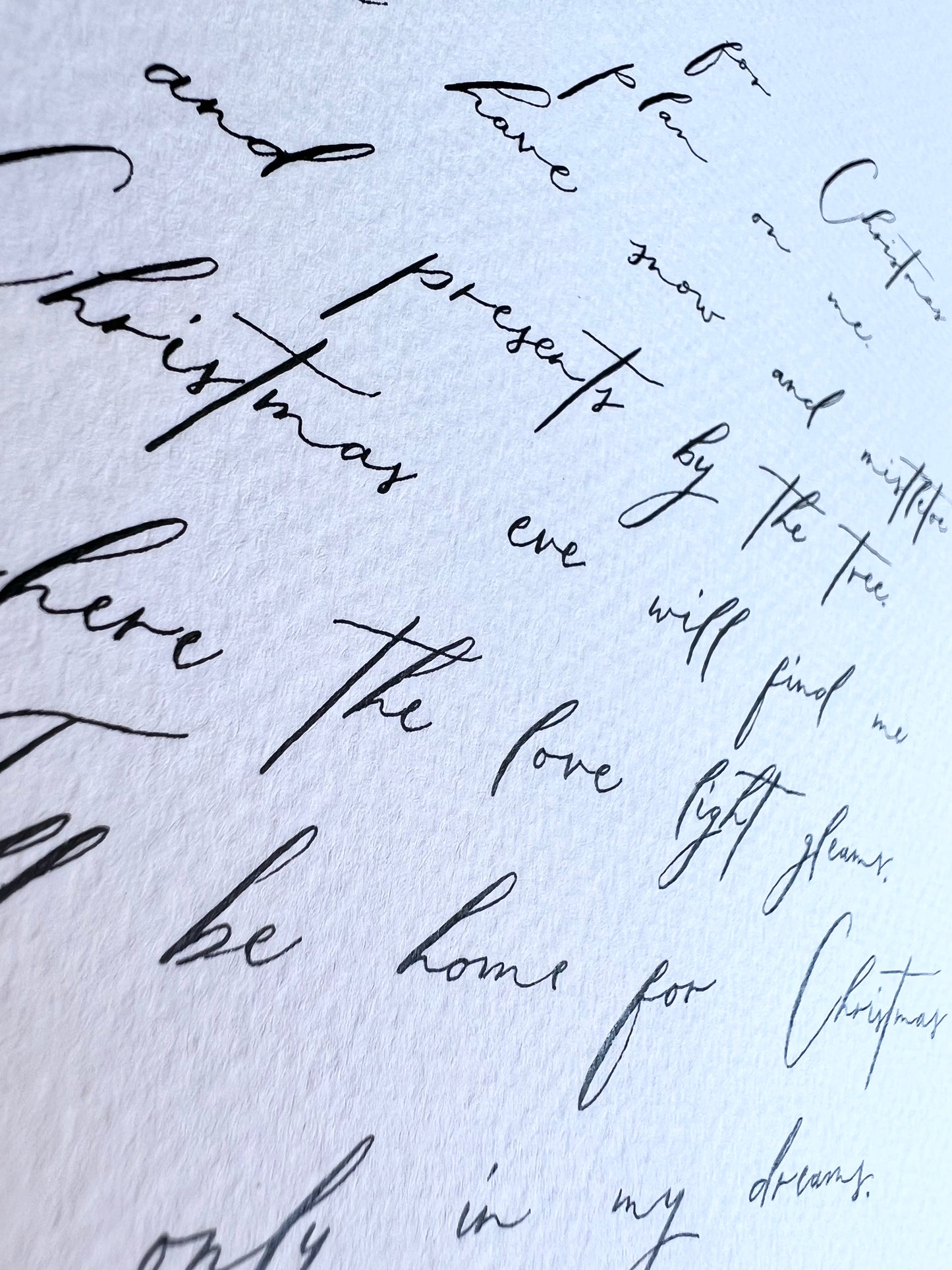 I'll be home for Christmas Handwritten Calligraphy Carol 8"x10"