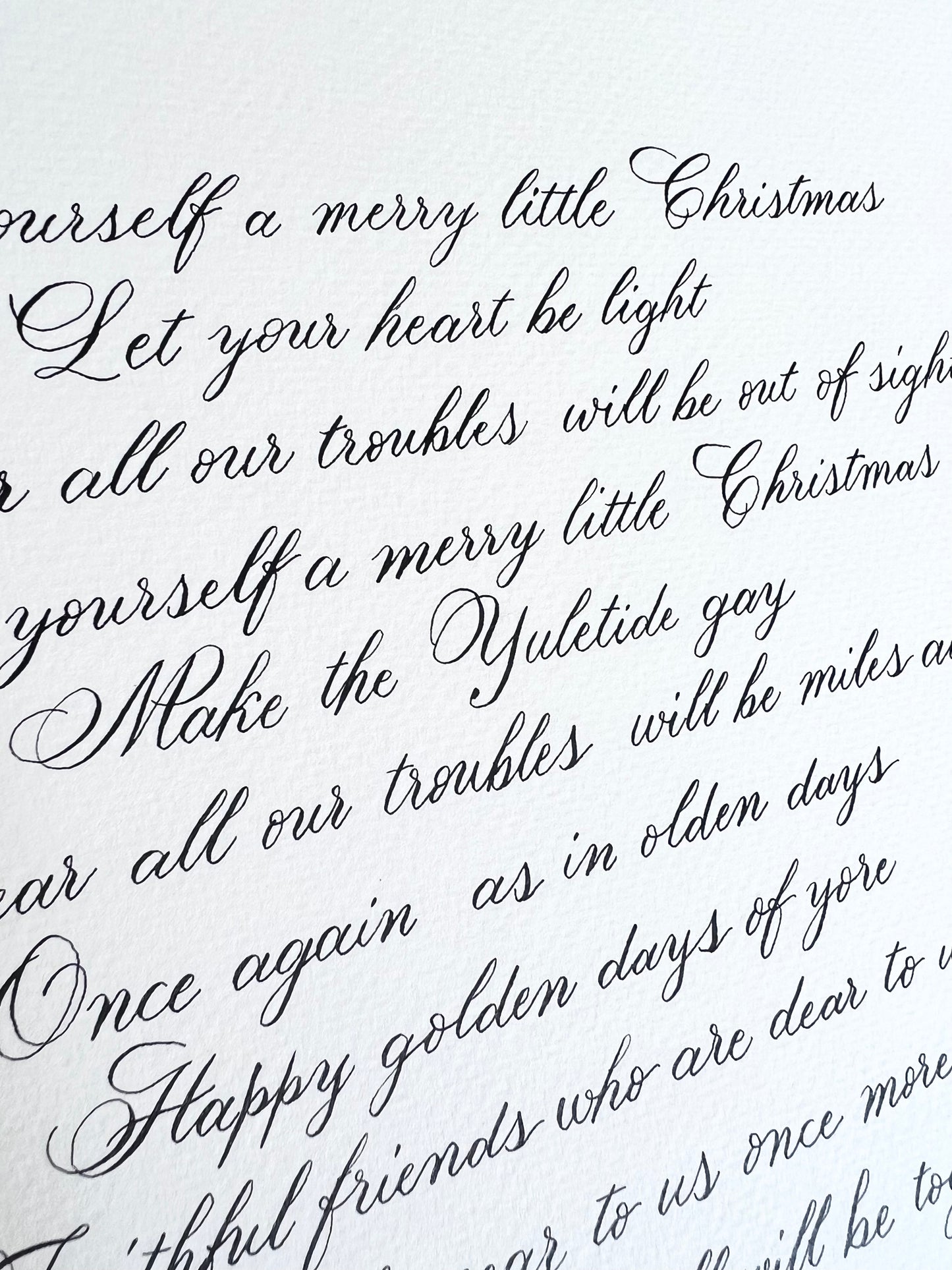 Have yourself a merry little Christmas Handwritten Calligraphy Carol 9"x12"