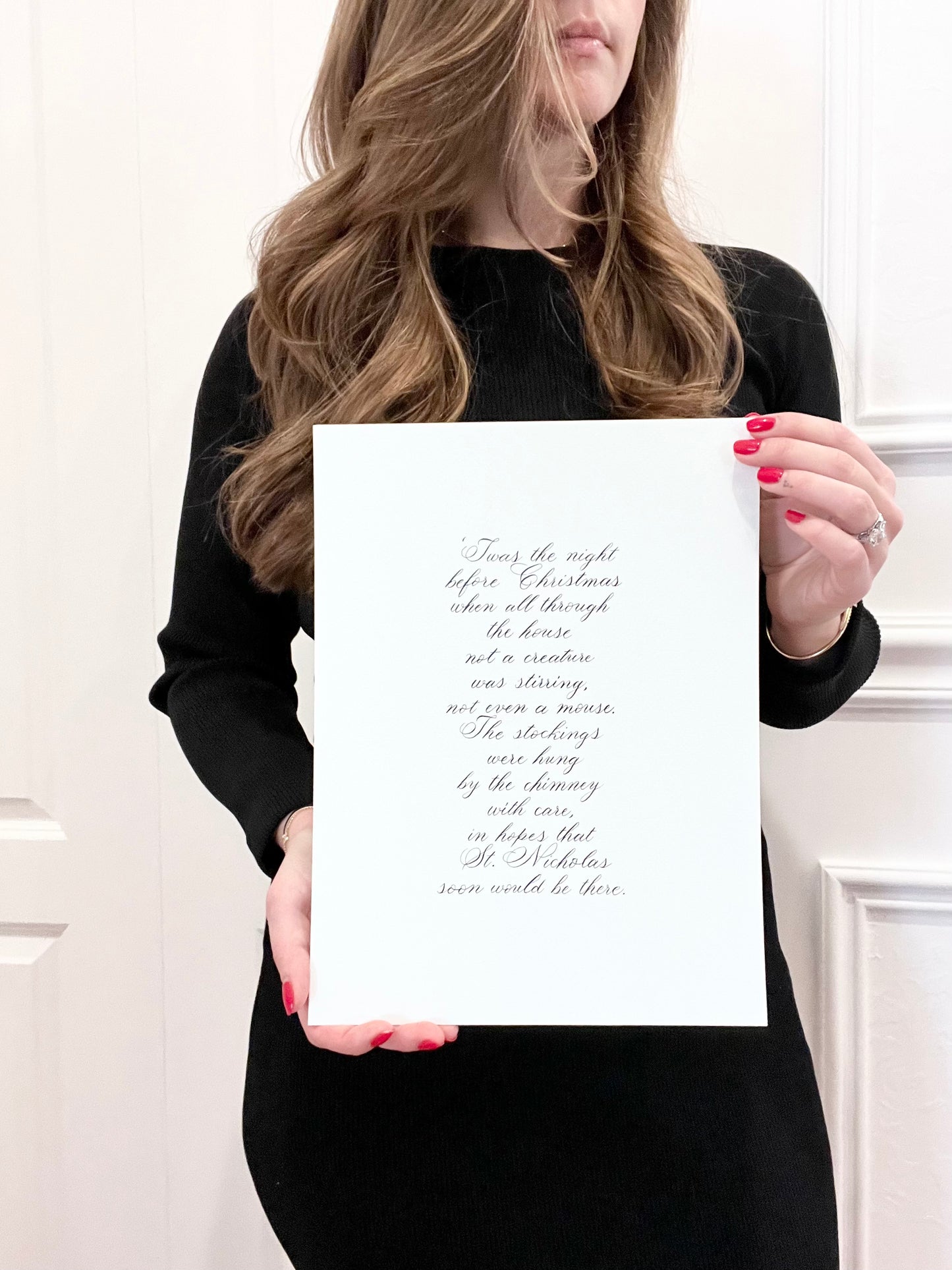 'Twas the night before Christmas Handwritten Calligraphy Carol 9x12